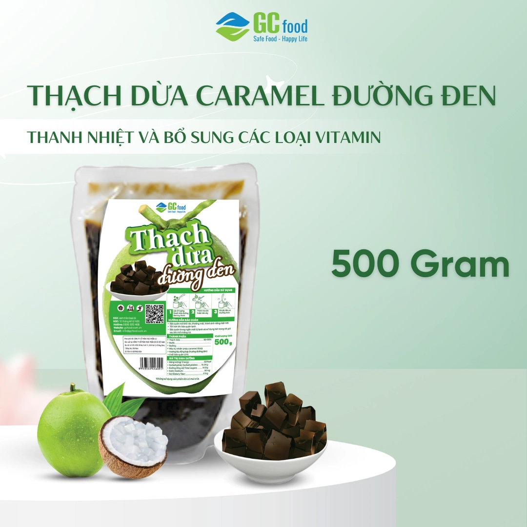 Thạch dừa đường đen Túi 500gr - Hình ảnh 2