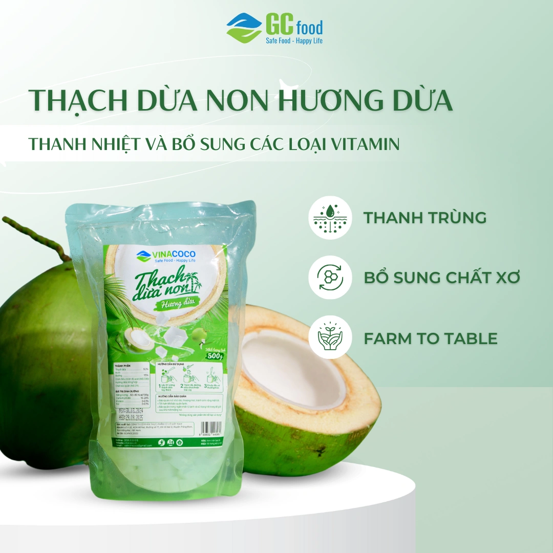 Thạch dừa Hương dừa Túi 500gr