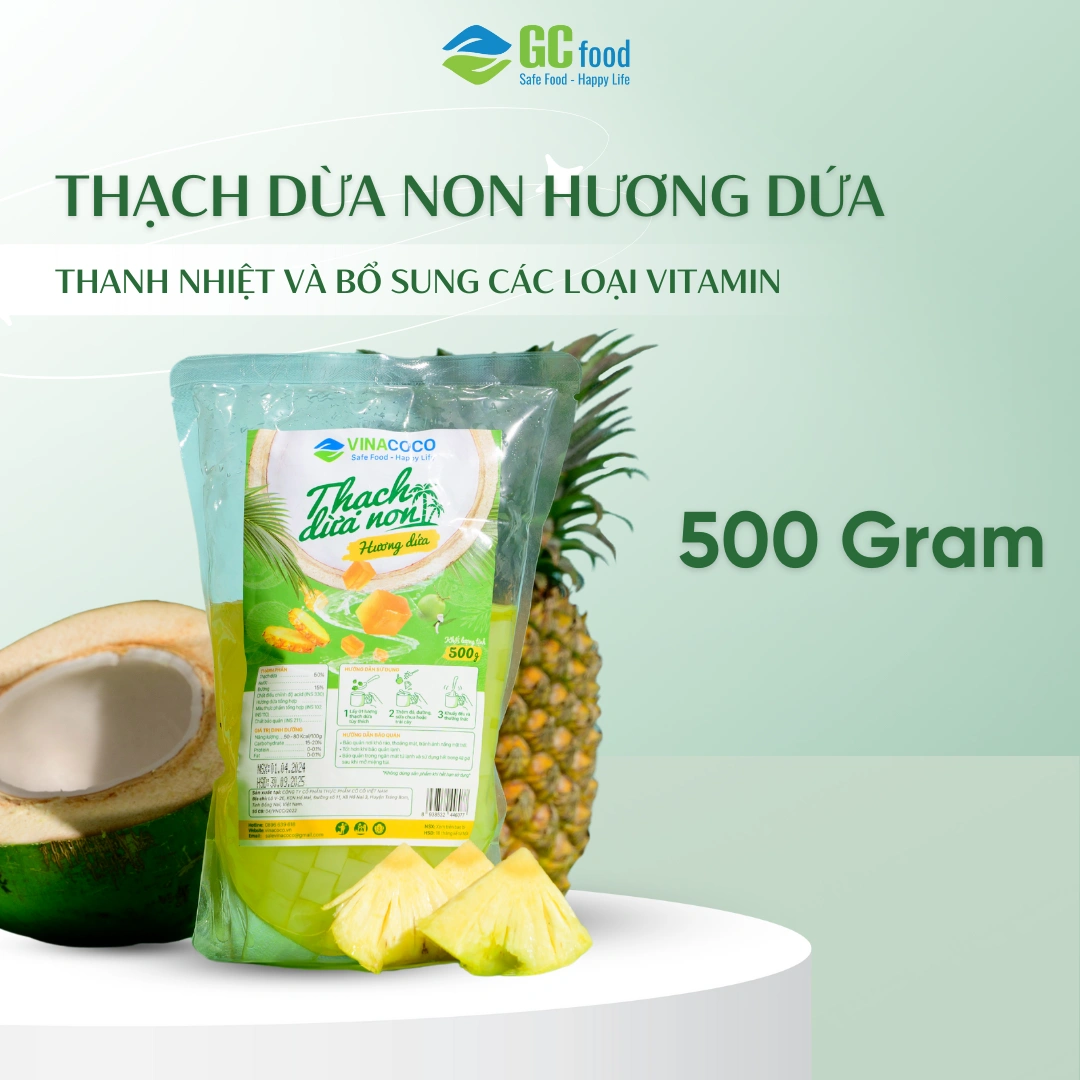 Thạch dừa Hương dứa Túi 500gr - Hình ảnh 2